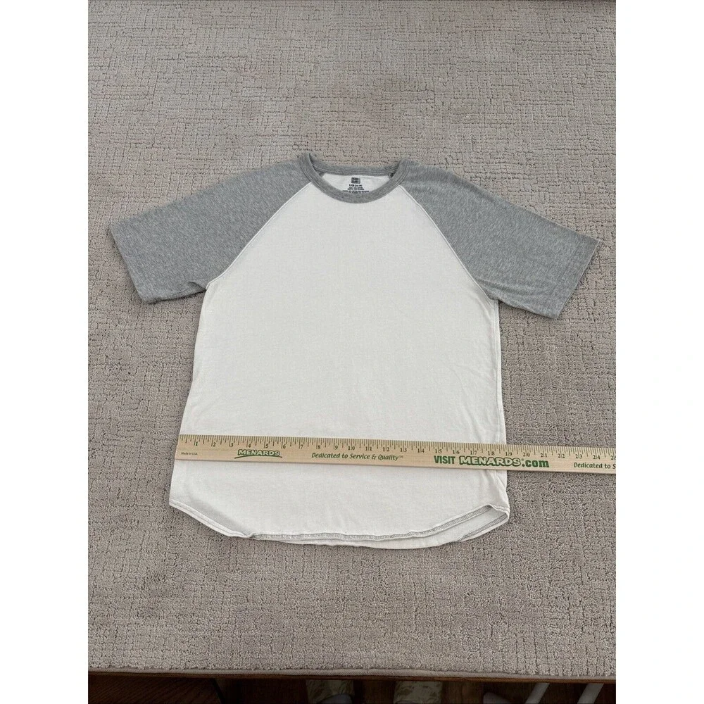 Faded Glory Grey/white Shirt Tee Short Sleeve Men Small 34/36